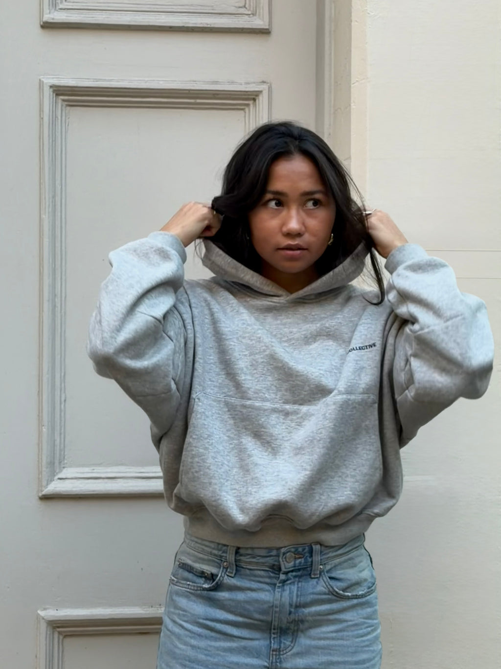 all time fav' hoodie grey melange