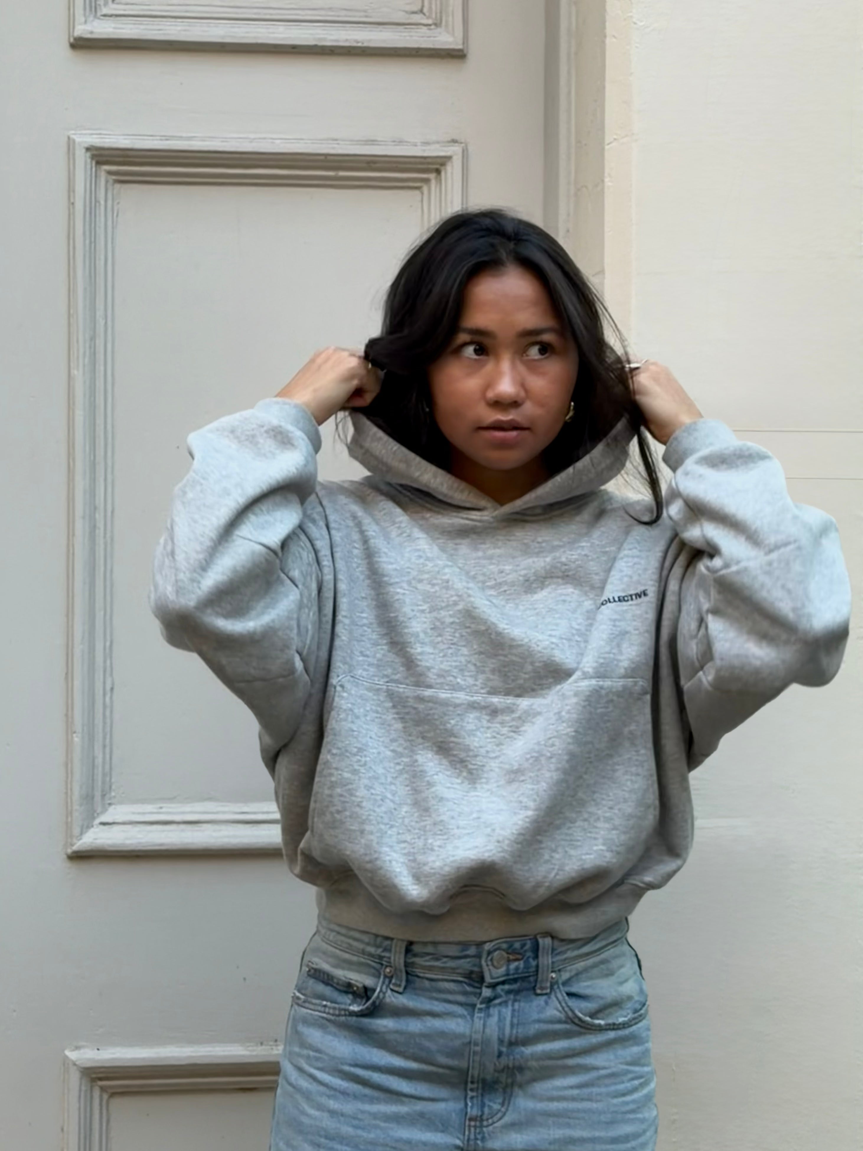 all time fav' hoodie grey melange